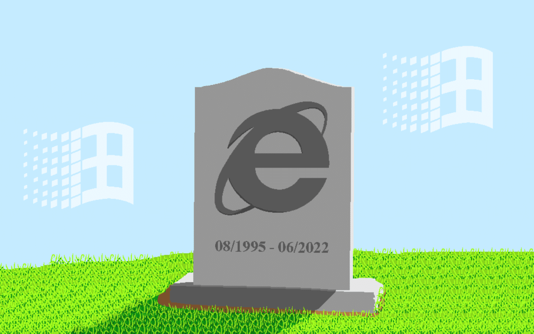 Internet Explorer's downfall is memorialized on a pixel-art tombstone