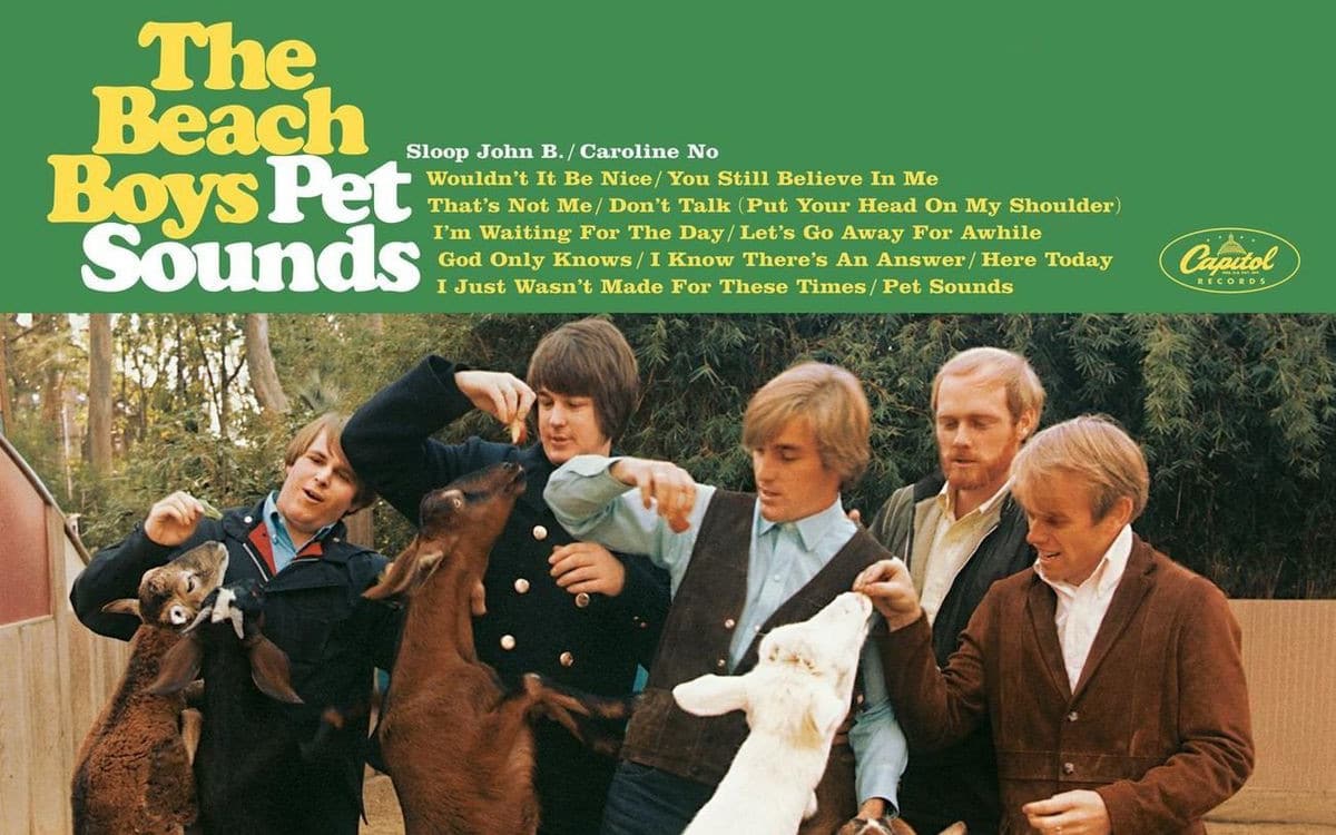 the cropped cover art of Pet Sounds by the Beach Boys